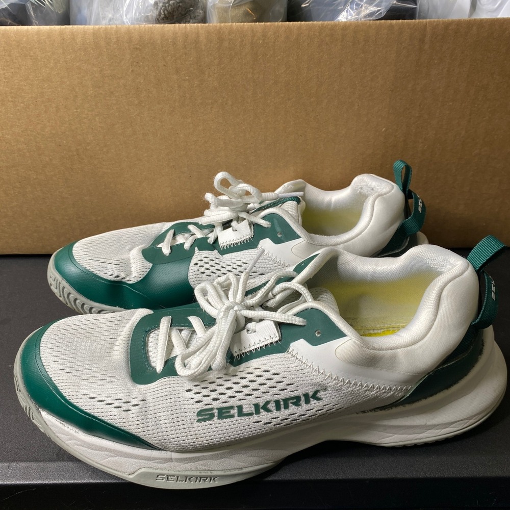 Selkirk Mens Pickleball Shoes White Green Mesh Court Sneakers Size 11 M11